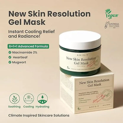 AXIS-Y New Skin Resolution Gel Mask 100ml – Soothing, Hydrating & Brightening Face Mask
