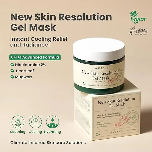 AXIS-Y New Skin Resolution Gel Mask 100ml – Soothing, Hydrating & Brightening Face Mask