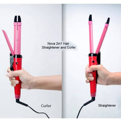 Nova 2 In 1 Professional Hair Curler & Hair Straightener