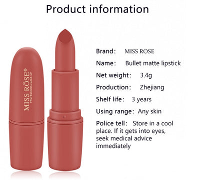 Buy Miss Rose Waterproof Durable Fine Texture Lipstick in Pakistan