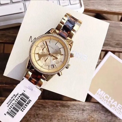 Buy Michael Kors Ritz Gold Dial Two Tone Steel Strap Watch for Women - MK6322 in Pakistan
