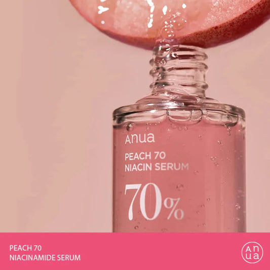 Anua Peach 70% Niacinamide Serum – 30ml | Brightening, Hydrating & Glass Skin Serum – Made in Korea