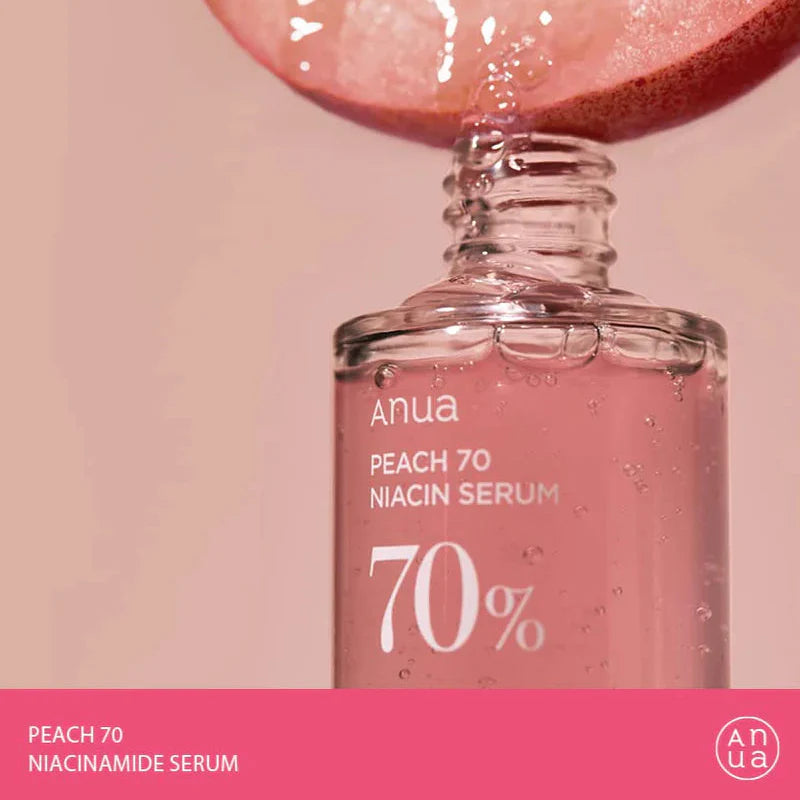 Anua Peach 70% Niacinamide Serum – 30ml | Brightening, Hydrating & Glass Skin Serum – Made in Korea