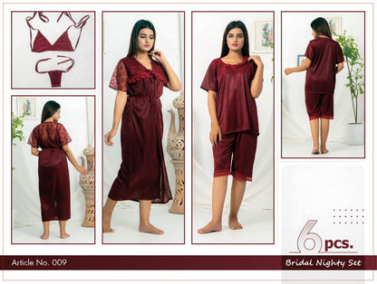 Buy Florea - 6 Pcs Nighty Set - 009 in Pakistan