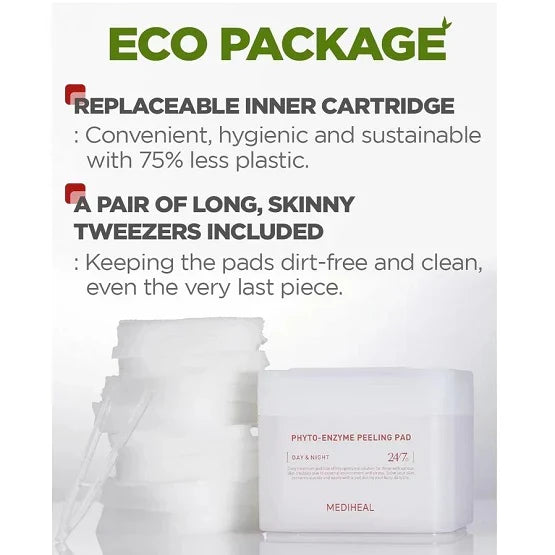 MEDIHEAL Phyto-Enzyme Peeling Pad 90 Pads | Gentle Exfoliating Toner Pads