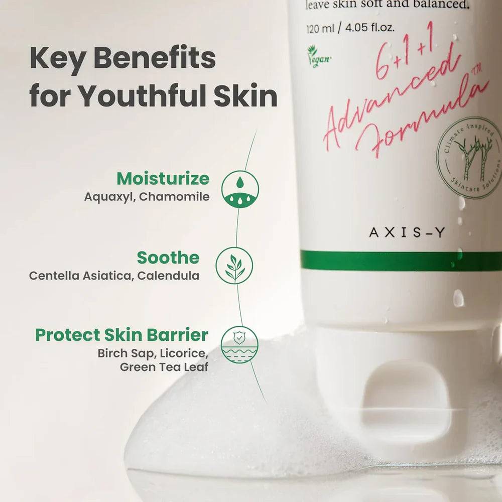 AXIS-Y Sunday Morning Refreshing Cleansing Foam 120ml – Gentle Hydrating & Soothing Face Cleanser
