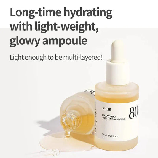 Anua Houttuynia Cordata 80% Moisture Soothing Ampoule – 30ml | Heartleaf Hydrating Serum for Sensitive Skin