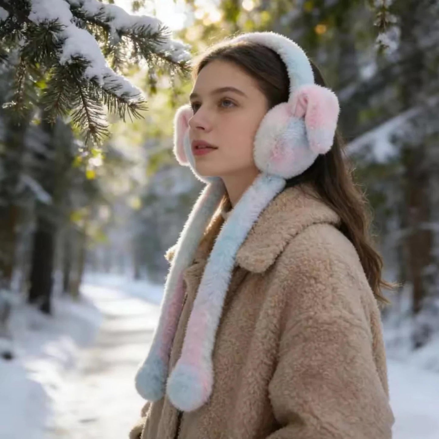 Warm Furry Ear Muffs, Colorful Rabbit Ear Covers, Cute Bunny Plush Ear Muffs, Student Ear Covers
