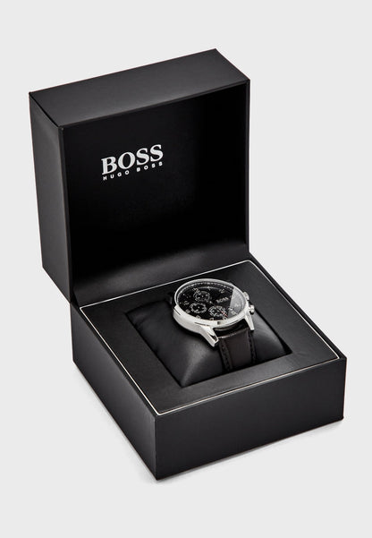 Buy Hugo Boss Navigator Black Dial Black Leather Strap Watch for Men - 1513678 in Pakistan