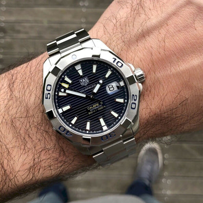 Buy Tag Heuer Aquaracer Blue Dial Silver Steel Strap Watch for Men - WAY2012.BA0927 in Pakistan