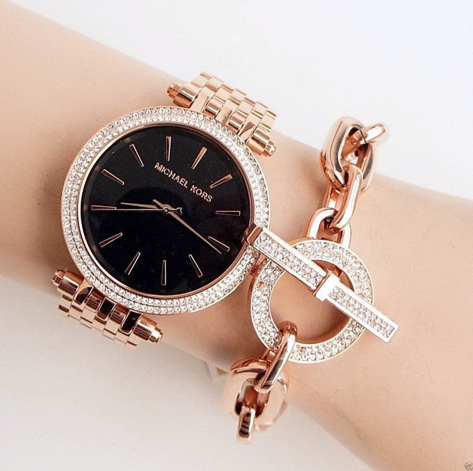Buy Michael Kors Women’s Quartz Stainless Steel Black Dial 38mm Watch - MK3402 in Pakistan