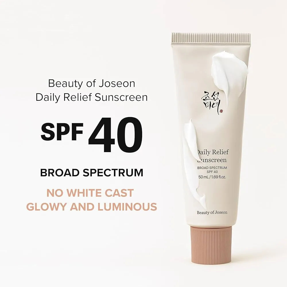 Beauty of Joseon Daily Relief Sunscreen Broad Spectrum SPF 40 – 50ml | Lightweight, Hydrating & No White Cast