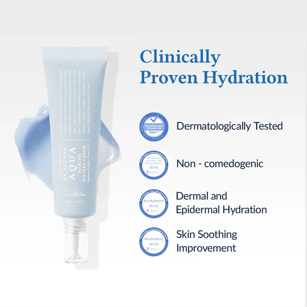Dr. Althea Aqua Marine Watery Cream 50ml – Hydrating & Soothing Barrier Moisturizer | Made in Korea
