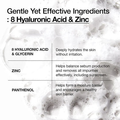 Anua 8 Hyaluronic Acid Hydrating Gentle Foaming Cleanser – 150ml | Deep Hydration & Gentle Daily Cleansing