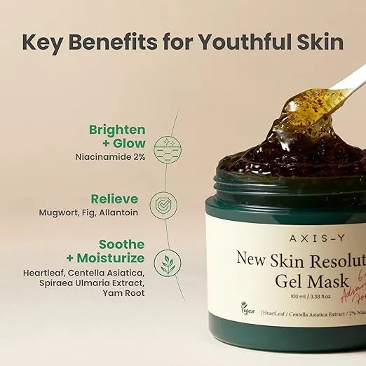 AXIS-Y New Skin Resolution Gel Mask 100ml – Soothing, Hydrating & Brightening Face Mask