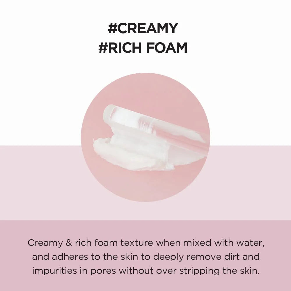 Product with creamy rich foam texture on a pink background