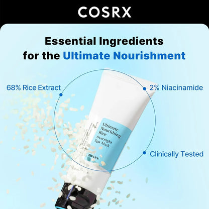COSRX Ultimate Nourishing Rice Overnight Spa Mask – 60ml | Hydrating, Brightening & Nourishing Sleeping Mask