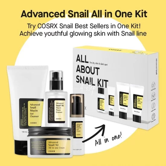 COSRX All About Snail Trial Kit 4 Pcs | Snail Mucin Korean Skincare Set