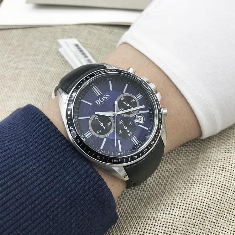 Buy Hugo Boss Drivers Blue Dial Black Leather Strap Watch for Men - 1513077 in Pakistan