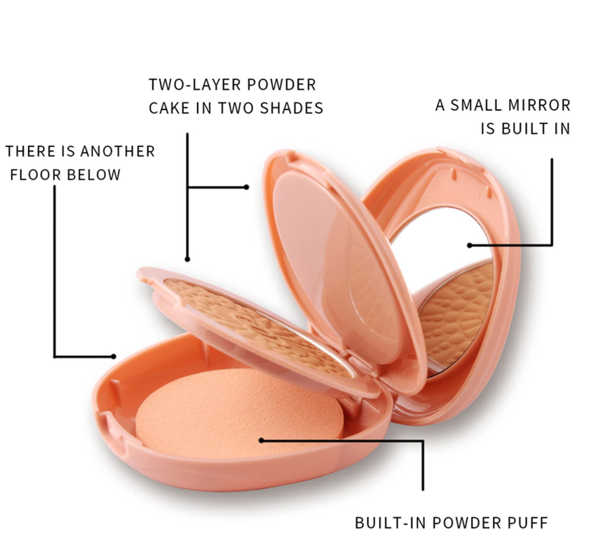 Buy Miss Rose 3 in 1 2 Color Setting Transparent Pressed Compact Powder in Pakistan