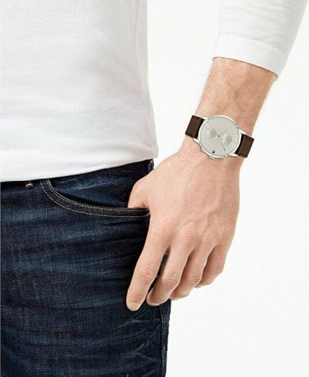 Buy Tommy Hilfiger Evan White Dial Brown Leather Strap Watch for Men - 1710404 in Pakistan