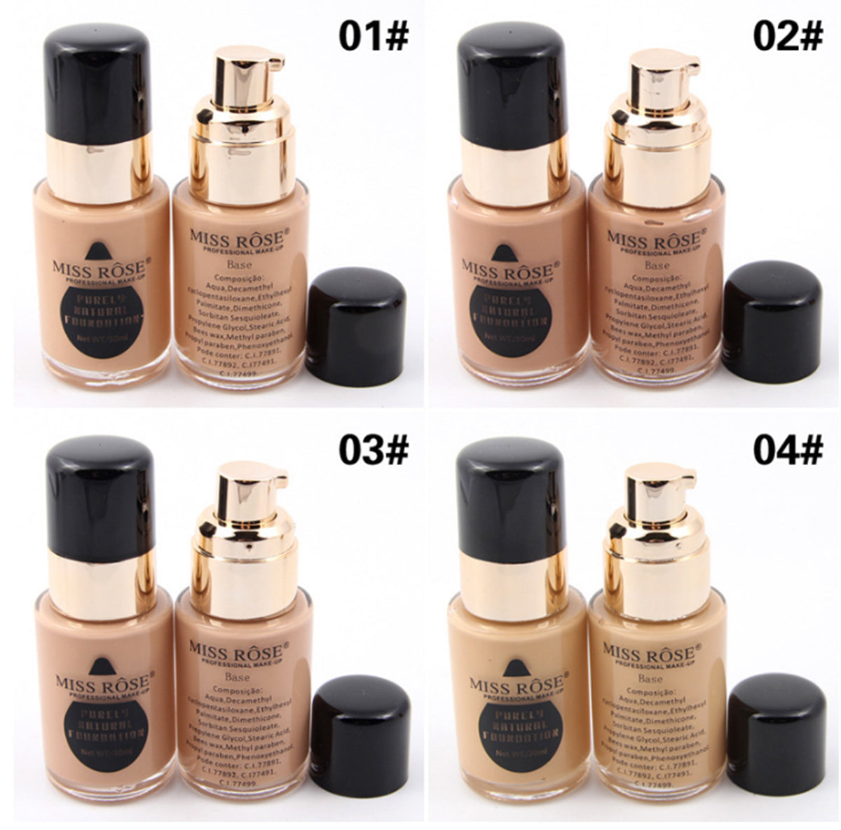 Buy Miss Rose Concealer Purely Foundation And Blender - 3 Pcs Set in Pakistan
