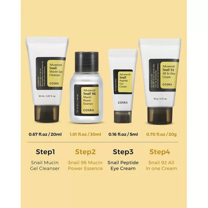 COSRX All About Snail Trial Kit 4 Pcs | Snail Mucin Korean Skincare Set