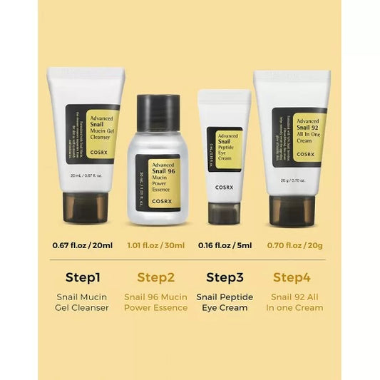 COSRX All About Snail Trial Kit 4 Pcs | Snail Mucin Korean Skincare Set