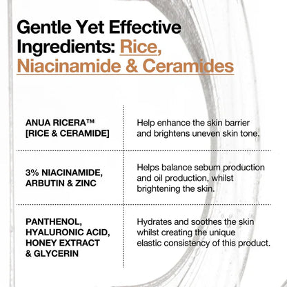 ANUA Rice Ceramide 7 Hydrating Barrier Serum – 50ml | Brightening, Hydrating & Skin Barrier Care Korean Serum