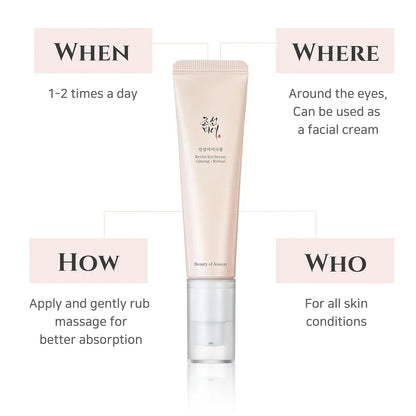 Skincare product with usage instructions on a white background