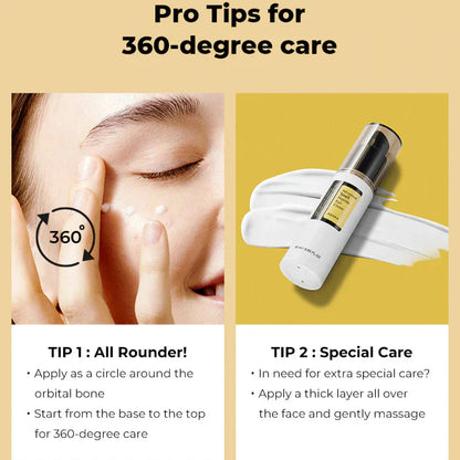 Cosmetic product with application tips on a yellow background