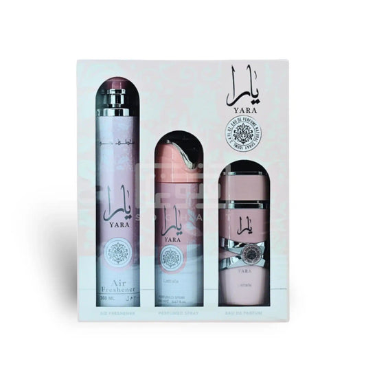 Buy Lattafa Yara Women Gift Set(A/F 300ml+ Deo 200ml+ 100ml) in Pakistan