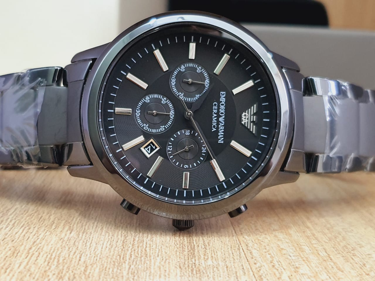 Buy Emporio Armani Ceramica Black Dial Chronograph Quartz Watch for Gents - Emporio Armani AR1451 in Pakistan