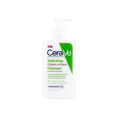 CeraVe- Hydrating Cream to Foam Cleanser For Normal to Dry Skin, 237 ml