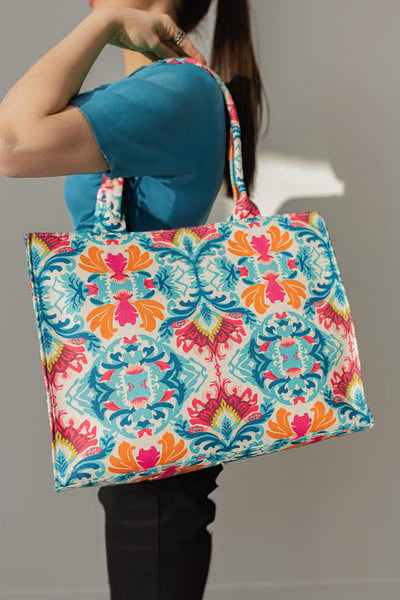 Buy Canvas Tote Bags Blue Art in Pakistan