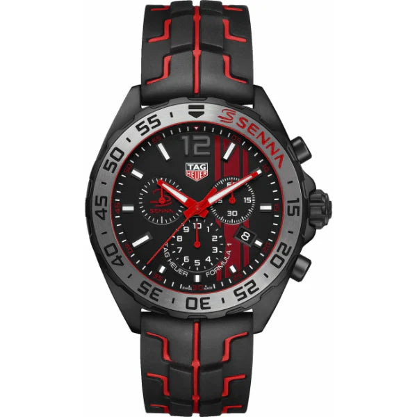 Buy Tag Heuer Formula 1 Ayrton Senna Special Edition Black Dial Black Rubber Strap Watch for Men - CAZ1019.FT8027 in Pakistan