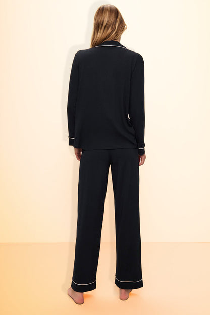 Buy Florea - Solid Boski Linen PJs ~ Black in Pakistan