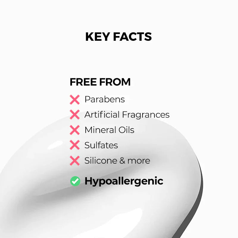 Key facts about a product's ingredients on a white background