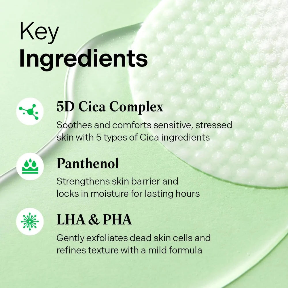 Torriden Balanceful Cica Toner Pads 60 Pcs | Daily Soothing Exfoliating Pads