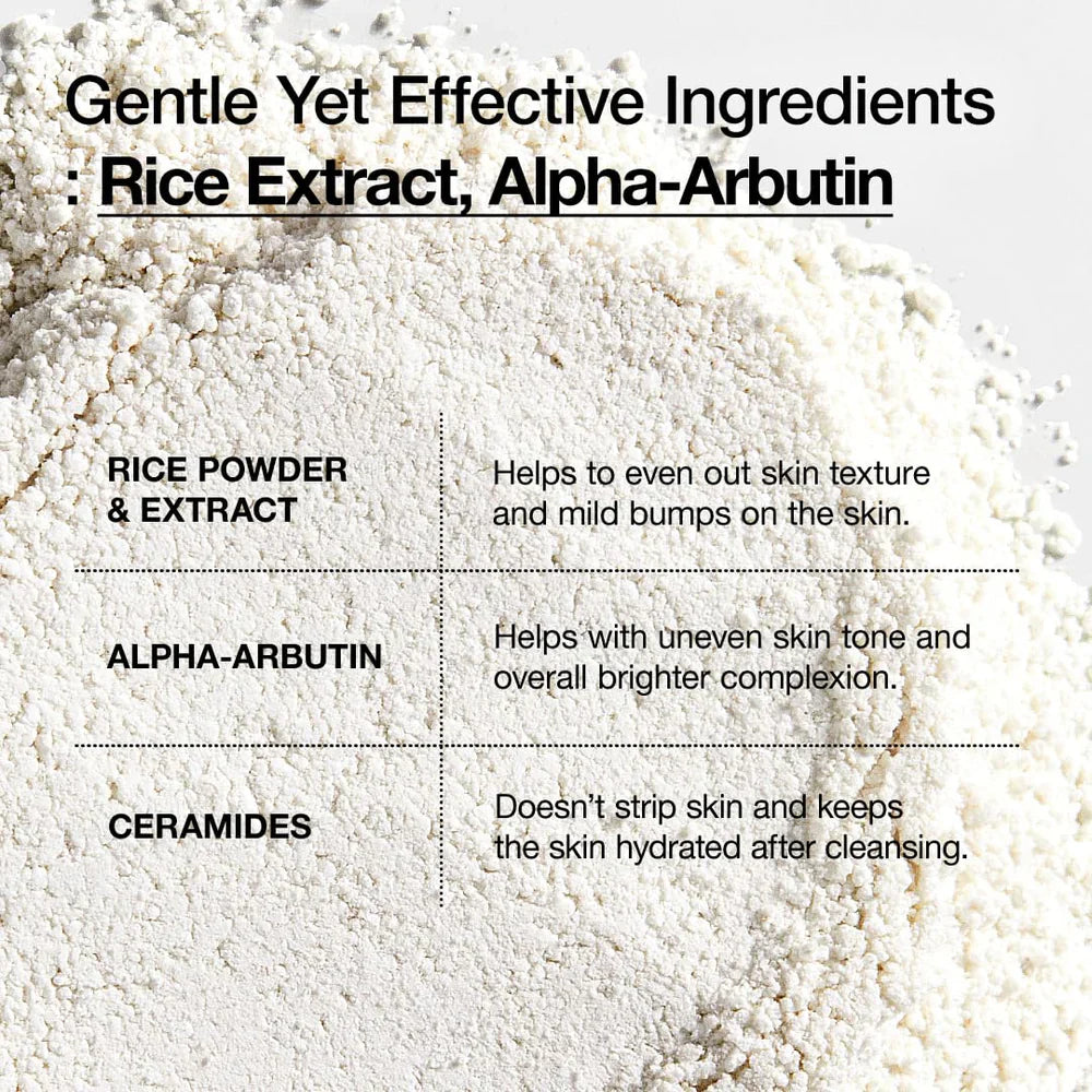 Anua Rice Enzyme Brightening Cleansing Powder – 40g | Rice, Alpha-Arbutin & Ceramide Powder Cleanser