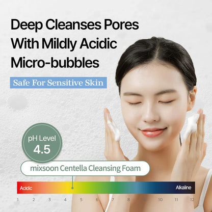 Mixsoon Centella Cleansing Foam – 150ml | Soothing, Hydrating & Deep Pore Facial Cleanser