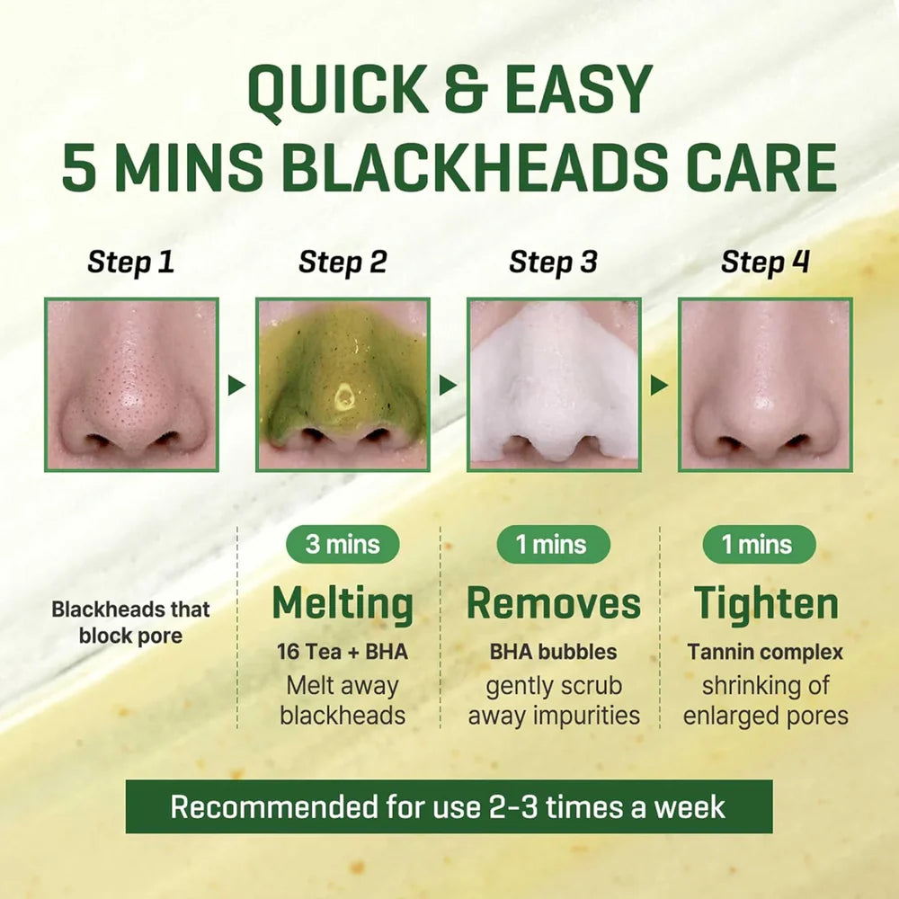 Some By Mi Bye Bye Blackhead 30 Days Miracle Green Tea Tox Bubble Cleanser - 120g