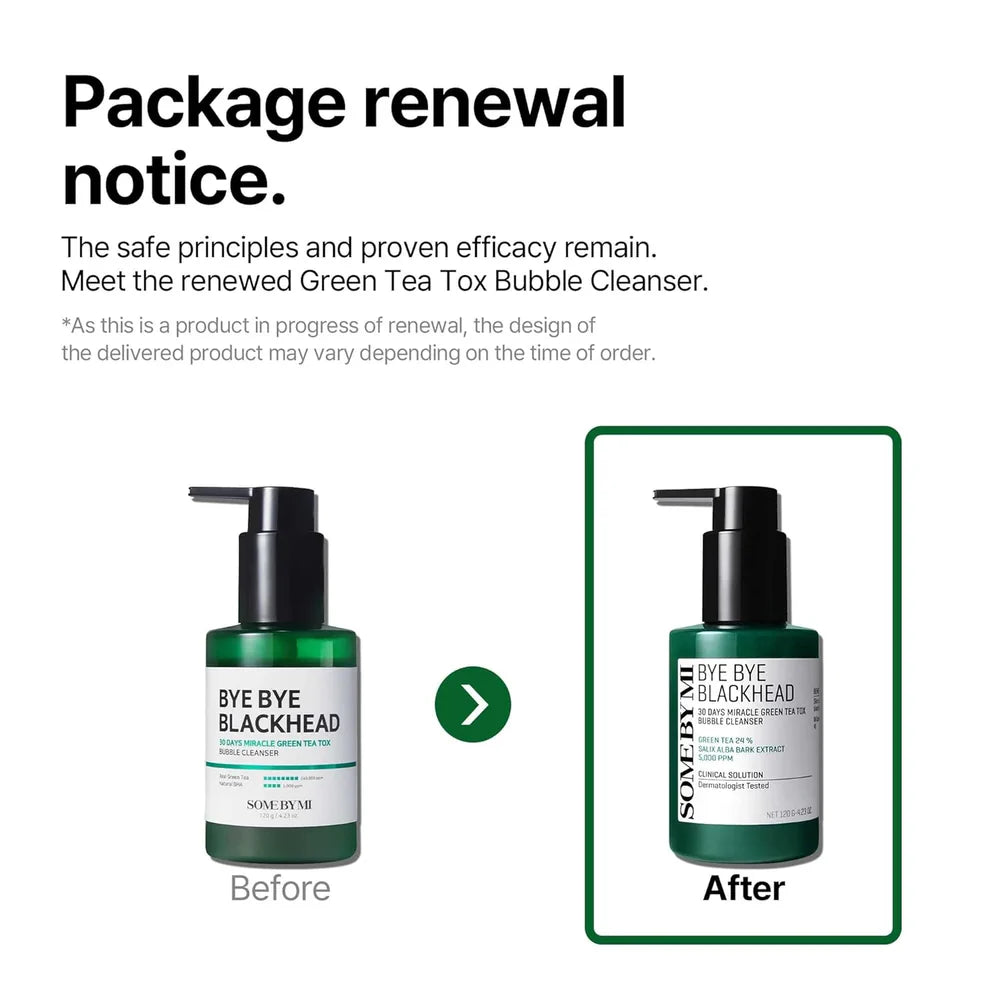 Some By Mi Bye Bye Blackhead 30 Days Miracle Green Tea Tox Bubble Cleanser - 120g
