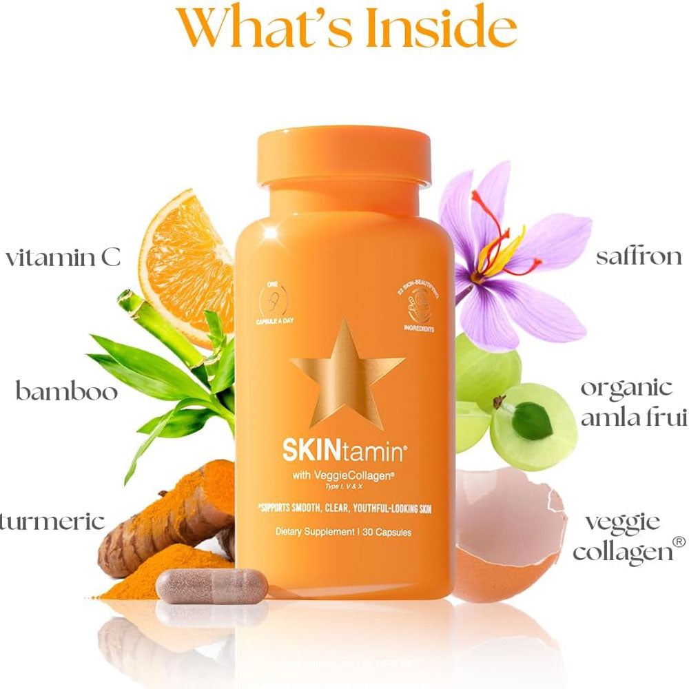 SKINtamin  Vitamin for Skin Health & Collagen Support - 30 Capsules