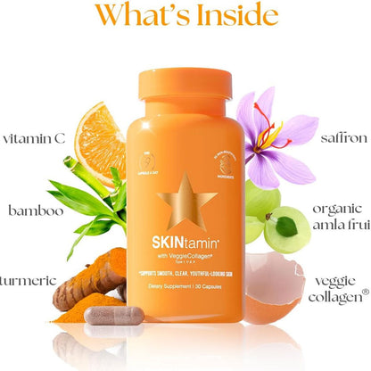 SKINtamin  Vitamin for Skin Health & Collagen Support - 30 Capsules