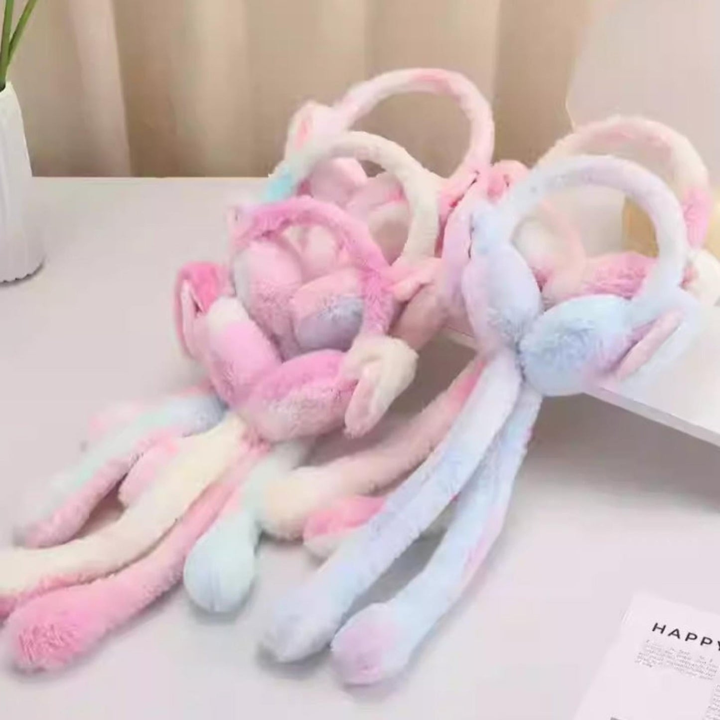 Warm Furry Ear Muffs, Colorful Rabbit Ear Covers, Cute Bunny Plush Ear Muffs, Student Ear Covers