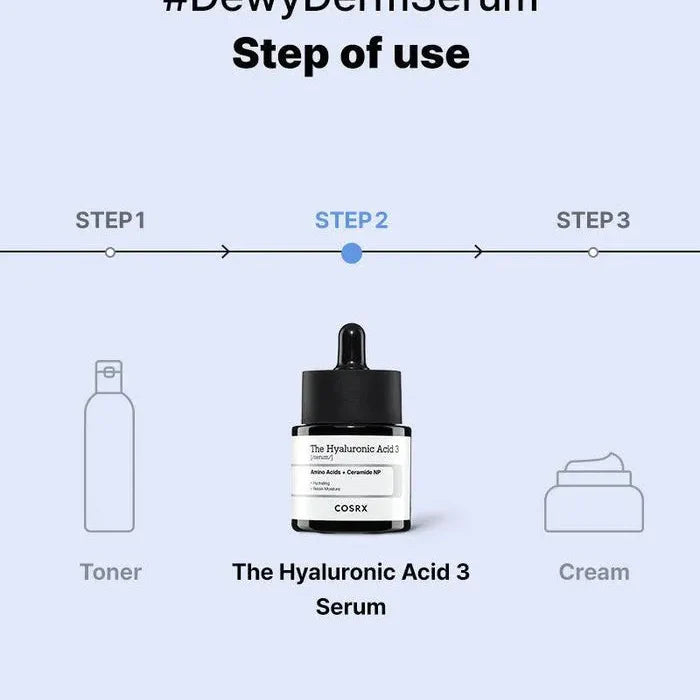 COSRX The Hyaluronic Acid 3 Serum 20ml | Hydrating & Plumping Serum