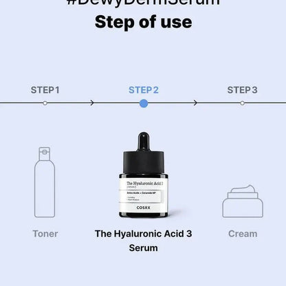 COSRX The Hyaluronic Acid 3 Serum 20ml | Hydrating & Plumping Serum