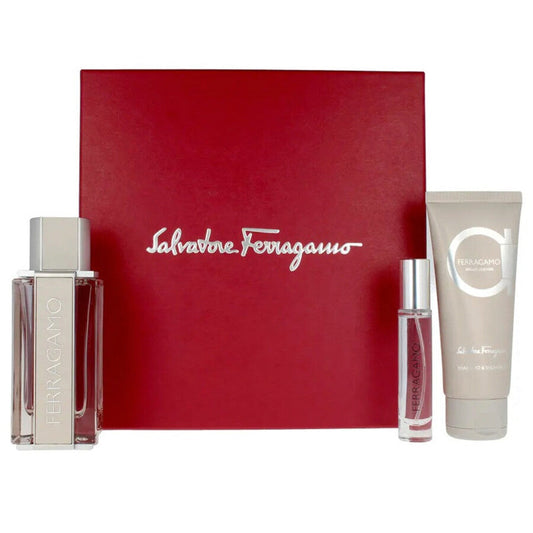 Buy Ferragamo Bright Leather Men Gift Set (Edt 100ml+Edt 10ml+ S/Gel 100ml) in Pakistan