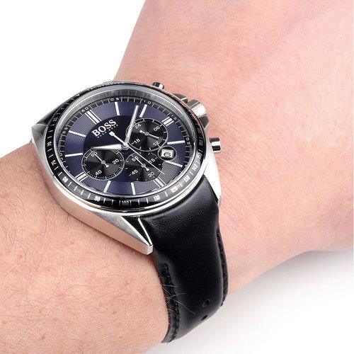 Buy Hugo Boss Drivers Blue Dial Black Leather Strap Watch for Men - 1513077 in Pakistan
